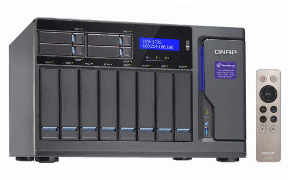 Сетевой RAID-накопитель QNAP 12 отсеков для HDD, двухъядерный Intel Core i3-6100 3,7 ГГц, 8 ГБ DDR4 RAM. TVS-1282-I3-8G TVS-1282-I3-8G