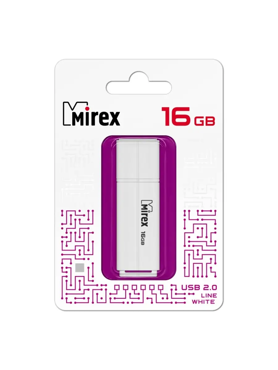 Флеш накопитель Mirex 13600-FMULWH16 16GB,Line,USB 2.0,белый 13600-FMULWH16 13600-FMULWH16