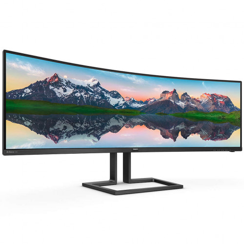 Монитор Philips 48.8" 124 cm 32:9 5120 x 1440 пикселей VA, Curved, nonGLARE, 165 Гц, 550 cd/m?, H178°/V178°, 3000:1, 80M:1, 16,7 миллионов цветов, 4ms, 3xHDMI, DP, USB-Hub, Height adj, Tilt, Swivel, Speakers, 3Y, Black 498P9Z (00/01) 498P9Z (00/01)