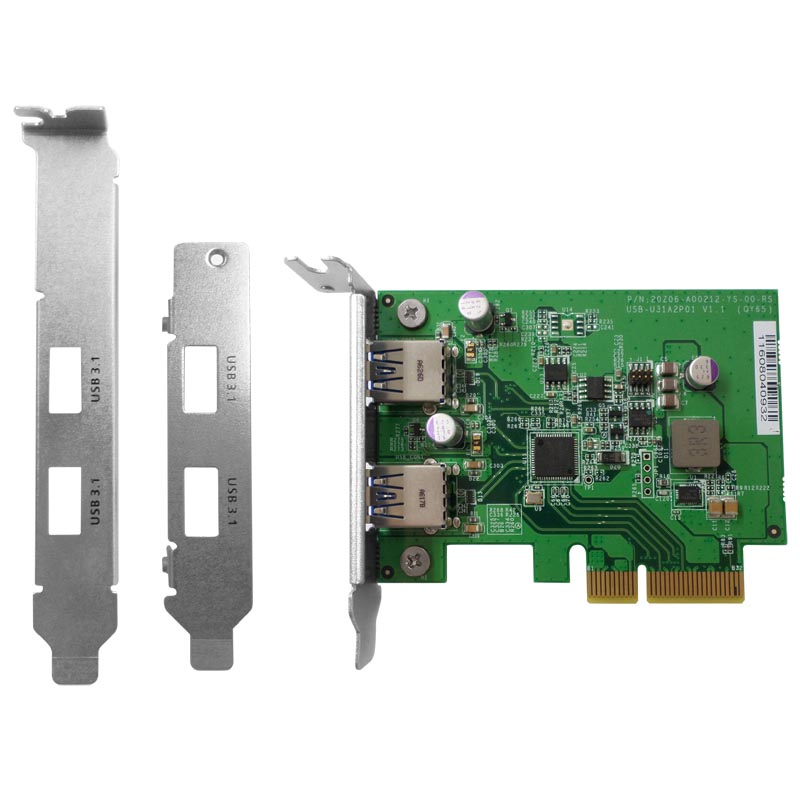 Карта расширения QNAP PCIe USB 3.1 Gen 2 10 Гб/с два порта Type-A USB-U31A2P01 USB-U31A2P01