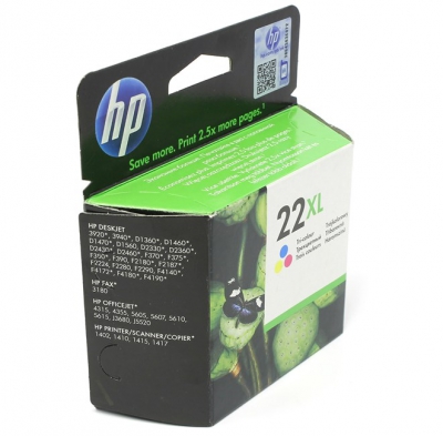 Картридж струйный HP 22XL многоцветный для HP DJ 3920/3940/D1360/D1460/PSC 1410 (415стр.) C9352CE C9352CE