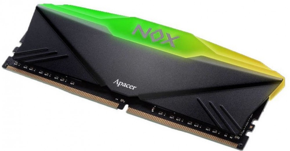 Модуль памяти Apacer 16GB DDR4 2666 DIMM NOX RGB Black Gaming Memory Non-ECC, CL16, 1.2V, 1024x8, Heat Shield, XMP 2.0, ASUS, Gigabyte, MSI, ASRock Support, RTL (904997) AH4U16G26C08YNBAA-1 AH4U16G26C08YNBAA-1