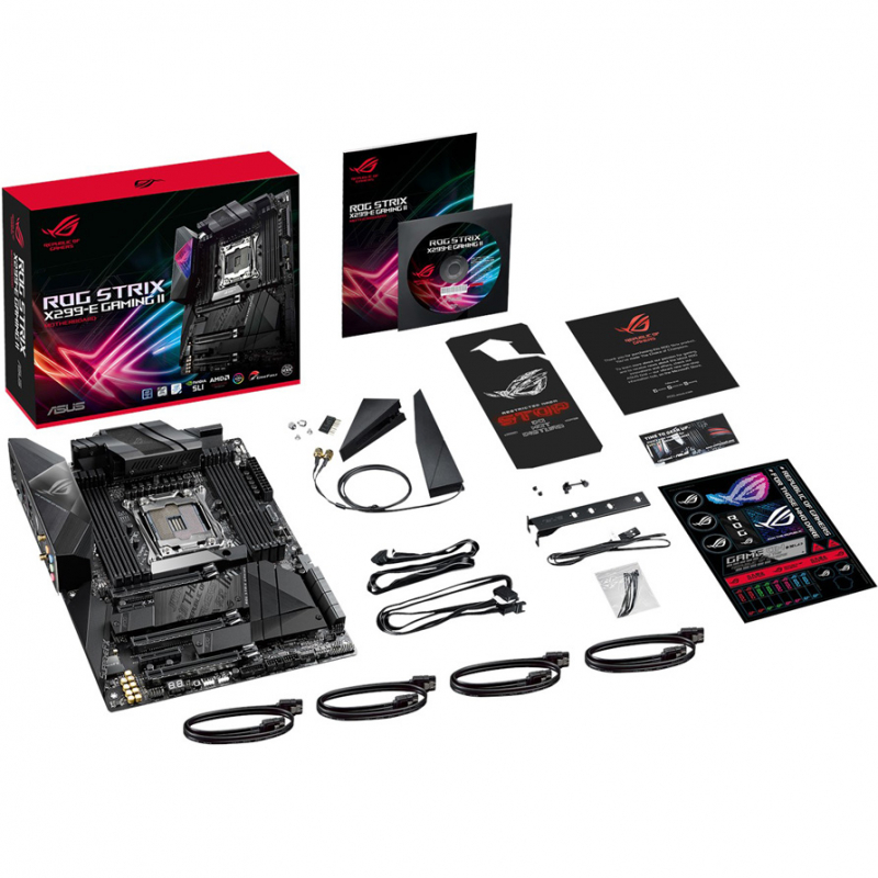 Материнская плата Asus ROG STRIX X299-E GAMING II LGA2066, X299, 8*DDR4 , SLI+CrossFireX, SATA3 + RAID, Audio, Gb LAN*2, USB 3.1*11, USB 2.0*4, ATX 90 90MB11A0-M0EAY0 90MB11A0-M0EAY0