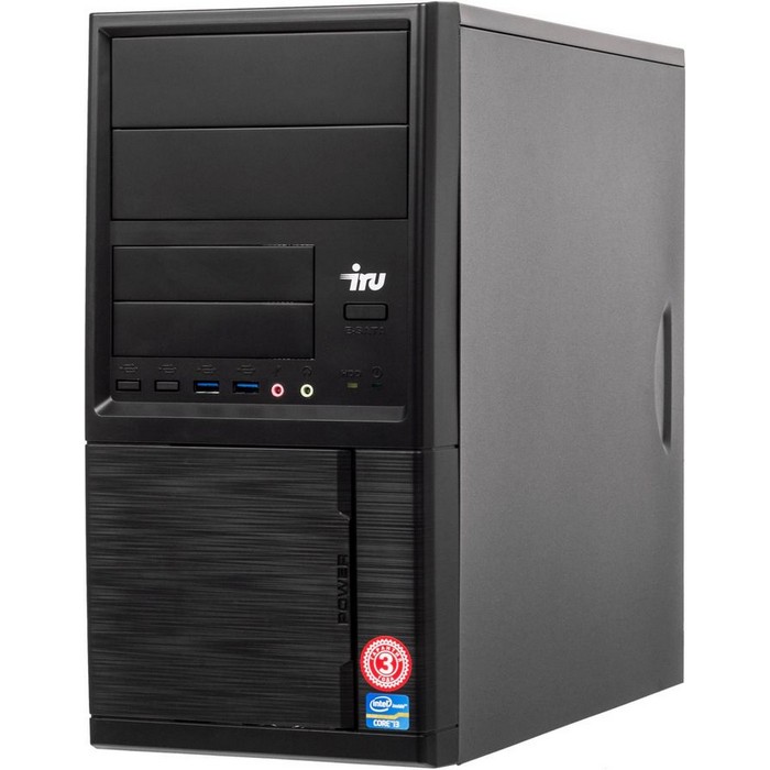 Персональный компьютер iRU Office 110 MT Cel J3355 (2) 4Gb SSD120Gb HDG500 Free DOS GbitEth 400W черный 1122630 1122630
