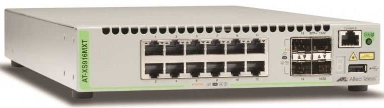 Коммутатор Allied Telesis Allied telesis 12x 10/100/1000/10G-T, 4x SFP+, Intelligent Switch, STK, EU Power Cord AT-XS916MXT-50 AT-XS916MXT-50