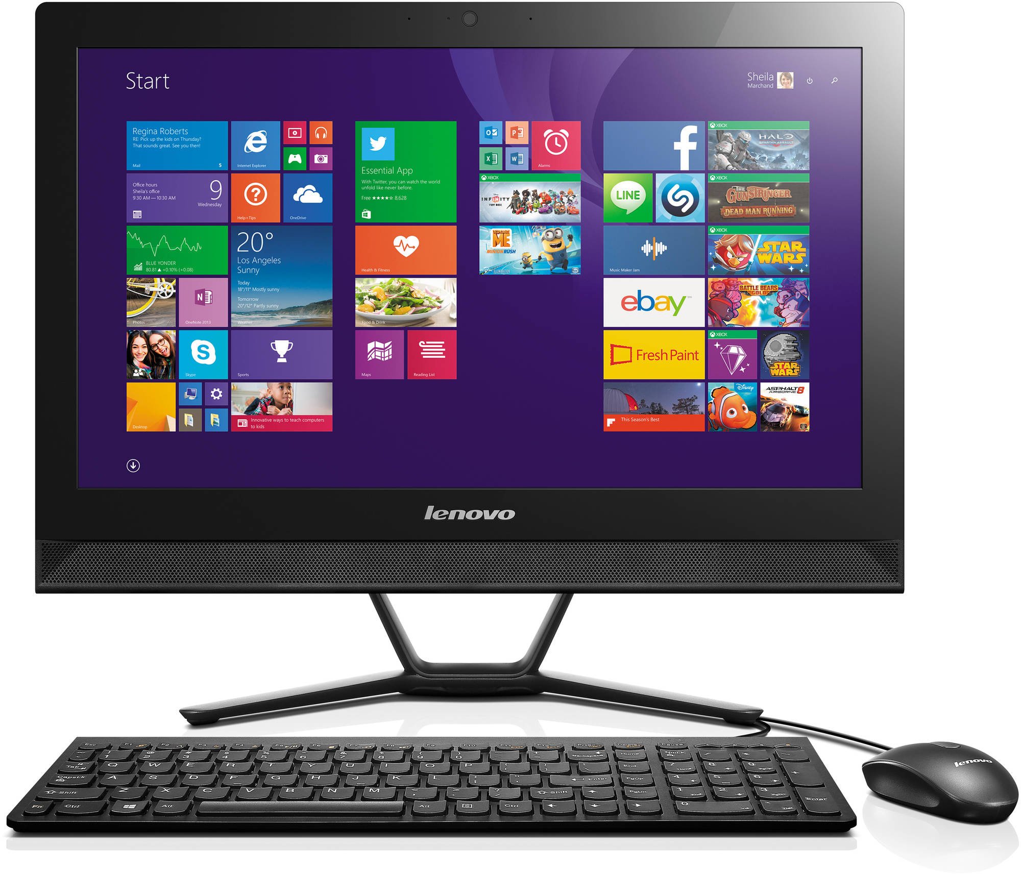 Ноутбук Lenovo C40-30 black 21.5" FHD Pen 3805U/4Gb/1Tb/GF820 2Gb/DVDRW/W8.1/k+m (F0B400GQRK) F0B400GQRK
