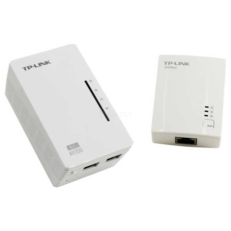 Адаптер TP-Link AV200, 300n, 200 Мбит/с Powerline, 2*10/100 Мбит/с, HomePlug AV, WiFi Clone TL-WPA2220 TL-WPA2220