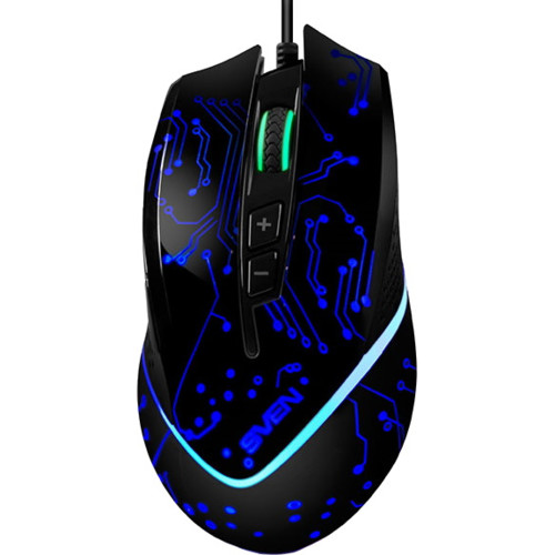 Игровая мышь Sven RX-G960 (7+1кл. 500-6400 DPI, ПО, грузики, подсветка, сменные панели, игров. упак) SV-018924 SV-018924