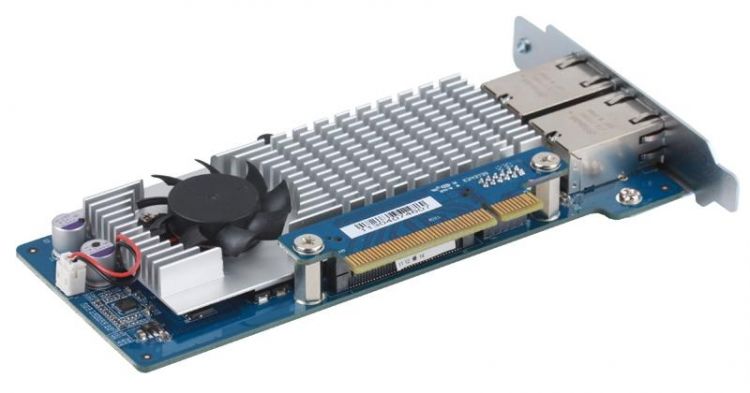 Сетевая карта QNAP двухпортовая 10 GbE для TS-ECxx80U-RP, SS-ECxx79U-SAS-RP, TS-ECx79U-SAS-RP, TS-ECx79U-RP LAN-10G2T-U LAN-10G2T-U