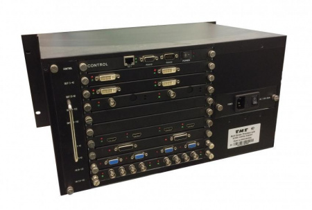 Коммутатор ATEN видеопроцессор-шасси switch/chassis, HDMI/DVI/VGA/CVBS/SDI/IP-AV, 16>16 выходов, без карт расшир,, бесшовное/seamless перекл,источников;скейлер;выбор вариантов настройки;шаблоны коммутации;API:RS232/Telnet;Cross-Screen display;функция TNTv/TNT MMS-0404SISL