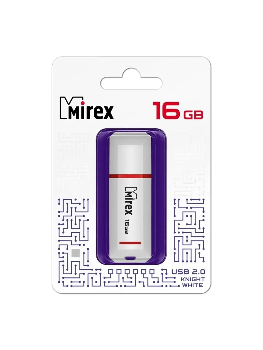 Флеш накопитель Mirex 13600-FMUKWH16 16GB,Knight,USB 2.0,белый 13600-FMUKWH16 13600-FMUKWH16