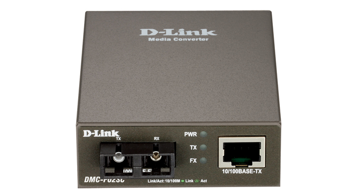 Медиаконвертер D-Link Media Converter with 1 10/100Base-TX port and 1 100Base-FX port DMC-F02SC/B1A DMC-F02SC/B1A