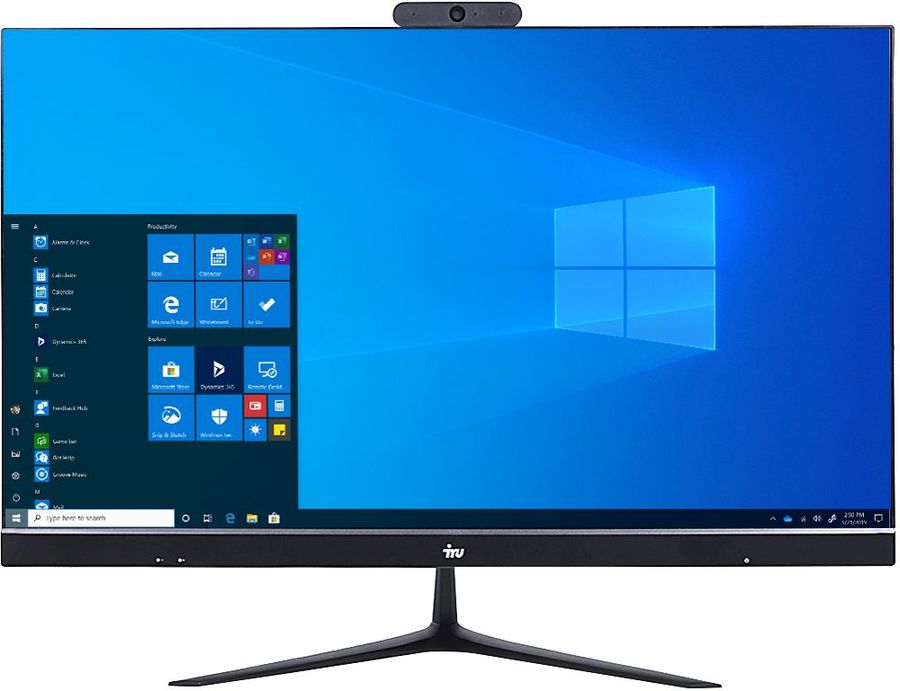 Моноблок iRU Office P2312 23.8" Full HD PG G5420 (3.8) 8Gb 1Tb 5.4k SSD128Gb UHDG 610 Windows 10 Professional 64 GbitEth WiFi BT 120W клавиатура мышь Cam черный 1920x1080 1489398 1489398