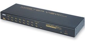 KVM переключатель ATEN VGA/SVGA+KBD+MOUSE, 1>16 блоков/портов PS2, с KVM-шнурами PS/2 2х1.8м., (DDC2B;каскад. до 512) CS1216A-AT-G CS1216A-AT-G