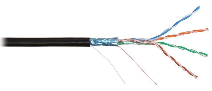 Кабель NIKOLAN F/UTP 4 пары, Кат.5e (Класс D), тест по ISO/IEC, 100МГц, одножильный, BC (чистая медь), 24AWG (0,49мм), внешний, PE до -60С, черный, 305м - гарантия: 1 год NKL 2700B-BK NKL 2700B-BK