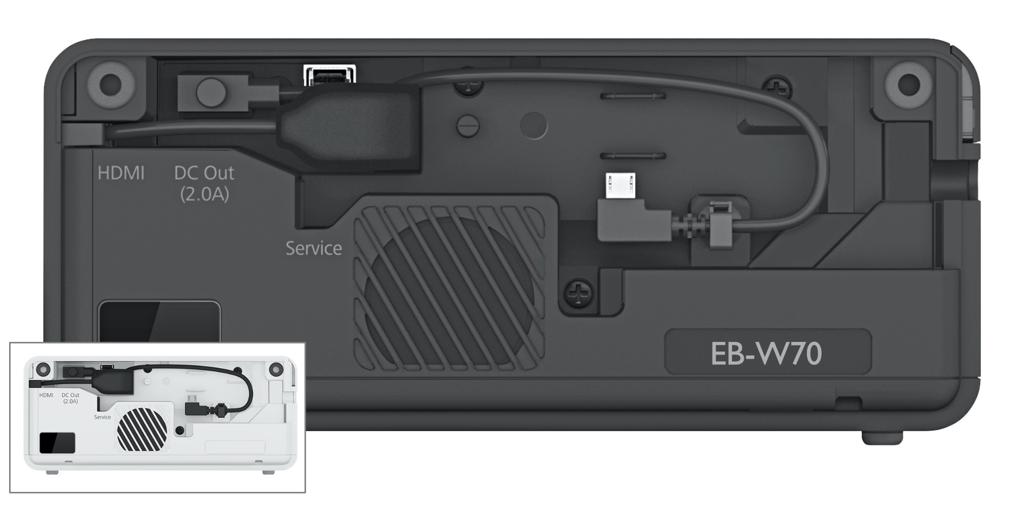 Проектор Epson EB-W70 WXGA (1280x800) яркость 2000, контрастность 2 500 000:1, лазер V11HA20040 V11HA20040