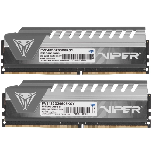 Модуль памяти Patriot DDR4 2x16Gb 2666MHz RTL PC4-19200 CL16 DIMM 288-pin 1.2В PVE432G266C6KGY PVE432G266C6KGY