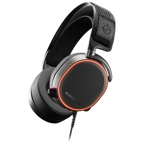 Наушники Steelseries Arctis Pro игровые, Hi-Res 40 мм, RGB-подсветка, USB, 3.5 mm, 4-Pole, черные SS61486 SS61486