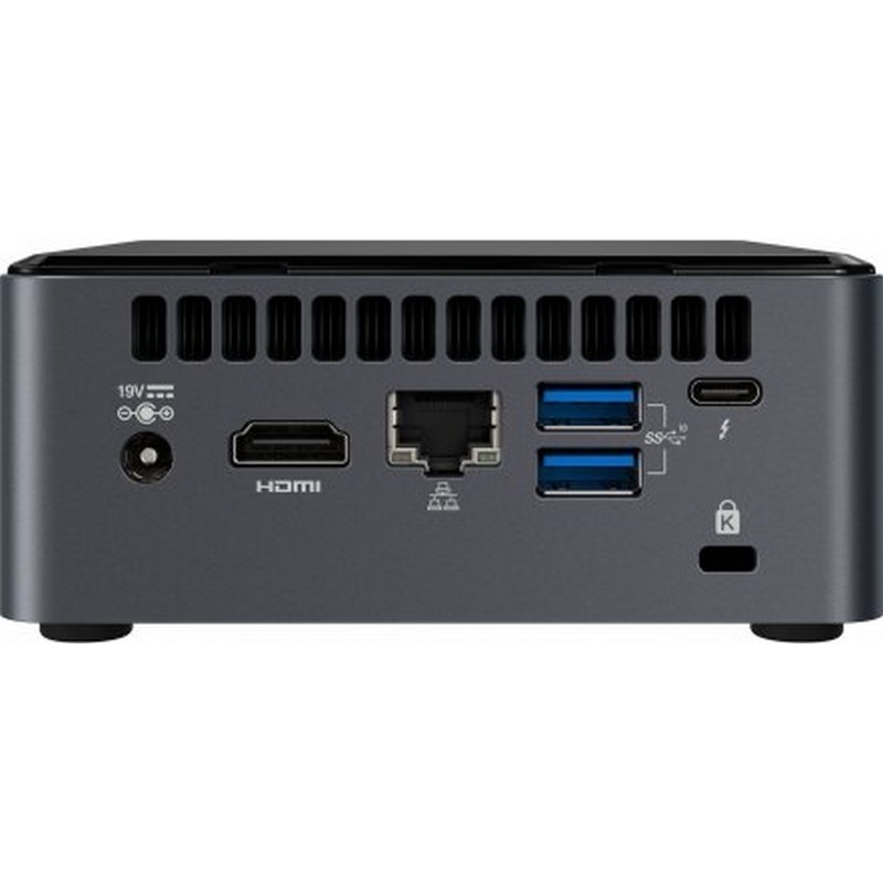 Неттоп Intel BXNUC10I5FNH2 Nettop NUC, Core i5-10210U, 4.2 GHz Turbo, DDR4-2666 SODIMM  (up to 64Gb max), VGA UHD Graphics (USB-C(DP1.2)+HDMI 2.0a), 4xUSB3.1, 1x m.2 SSD, 1x2.5HDD, GBL, WiFi+BT, SDXC slot, Black,VESA, powercord EU, IR-port, Kensingto BXNUC10I5FNH2