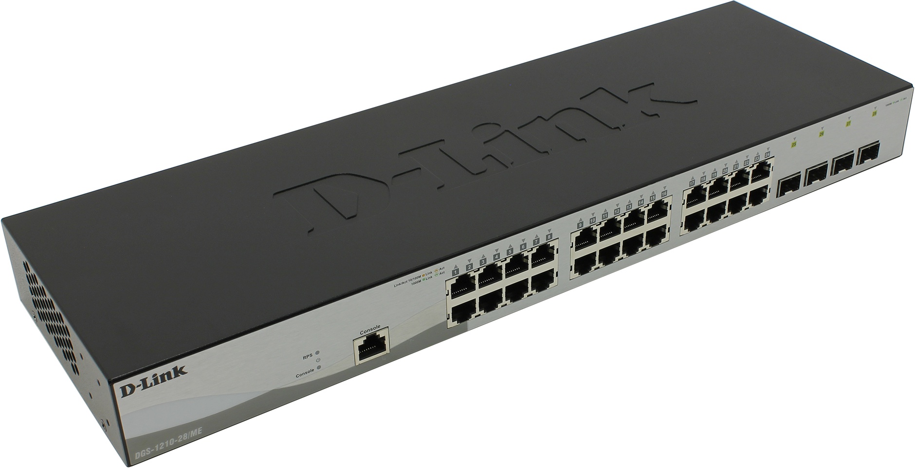 Коммутатор D-Link L2 Managed Switch with 24 10/100/1000Base-T ports and 4 1000Base-X SFP ports.RPS Support DGS-1210-28/ME/B1A DGS-1210-28/ME/B1A