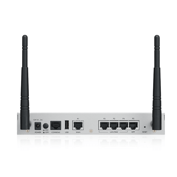 Межсетевой экран ZYXEL USG40W подписка на 1 год (AS,AV,CF,IDP), 1xWAN GE/3xLAN/DMZ GE/1xOPT GE/802.11b/g/n (2,4 ГГц)/USB3.0 USG40W-EU0102F USG40W-EU0102F