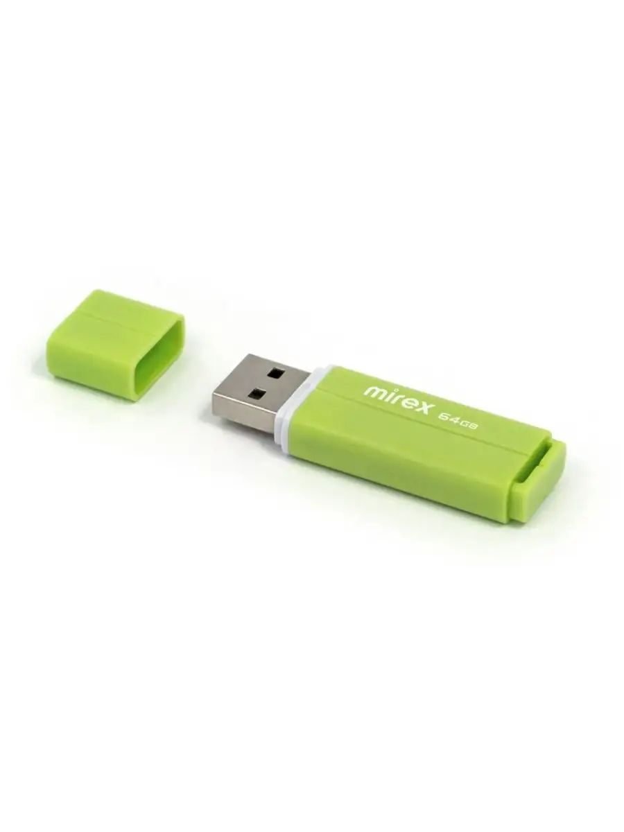 Флеш накопитель Mirex 13600-FMULGN64 64GB,Line,USB 2.0,зеленый 13600-FMULGN64 13600-FMULGN64