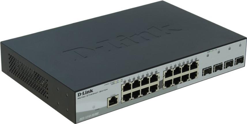 Коммутатор D-Link L2 Managed Switch with 16 10/100/1000Base-T ports and 4 1000Base-X SFP ports, С UPS DGS-1210-20/ME/UPS DGS-1210-20/ME/UPS