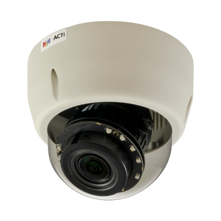 Камера ACTi купол. внутр., день/ночь, H.264 High Profile/MJPEG, 10Мп, CMOS, только PoE, f3-13мм / F1.4, 30 к/с при 1920 х 1080, IK09, MicroSDHC, Стандартный WDR, Дуплекс аудио E610 E610