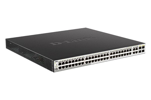 Коммутатор D-Link L2 Smart Switch with 48 10/100/1000Base-T ports and 4 1000Base-T/SFP combo-ports (48 PoE ports 802.3af/802.3at (30 W), PoE Budget 370 W) DGS-1210-52MP/F2A DGS-1210-52MP/F2A