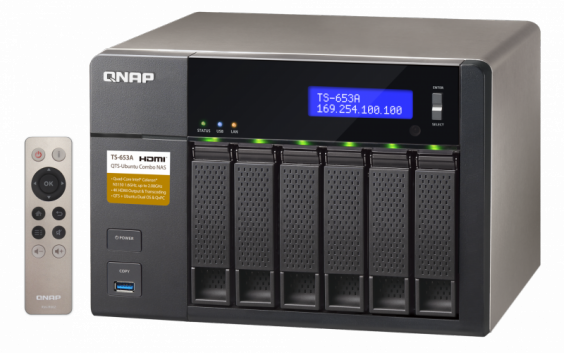 Сетевой RAID-накопитель QNAP 6 отсеков для HDD, HDMI-порт. Четырехъядерный Intel Celeron N3150 1,6 ГГц TS-653A-8G TS-653A-8G