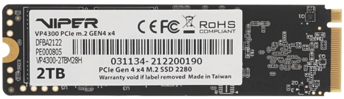 Твердотельный накопитель Patriot PCI-E 4.0 x4 2Tb VP4300-2TBM28H Viper VP4300 M.2 2280 VP4300-2TBM28H VP4300-2TBM28H