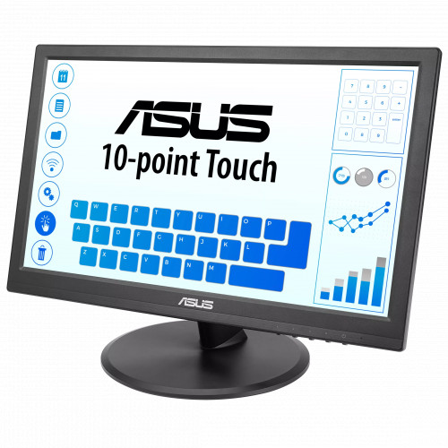Монитор ASUS 15.6" Touch LED, 16:9, 1366x768, 10ms, 200cd/m2, 50M:1, 90°/65°, D-SUB, HDMI, регул. наклона, VESA, Black, 90LM02G1-B02170 VT168H VT168H
