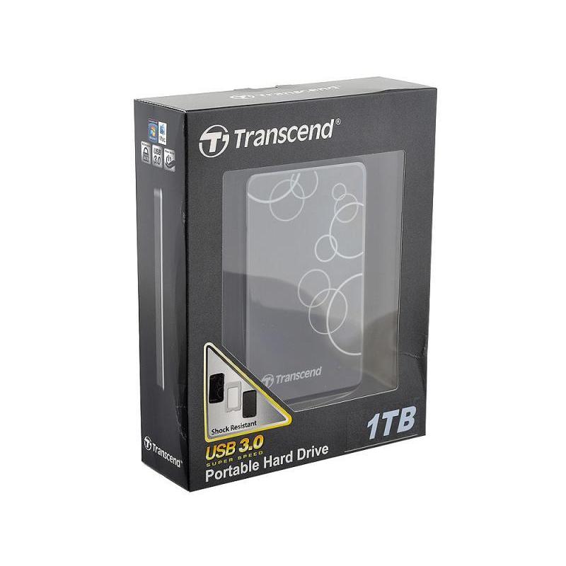 Внешний жесткий диск Transcend TS1TSJ25A3K 1TB,StoreJet 25A3K,2.5",USB 3.0,черный TS1TSJ25A3K TS1TSJ25A3K