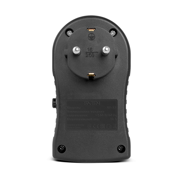 Сетевой фильтр Sven SF-S1 16A термопредохранитель (1 розетка), черный SV-014773 SV-014773