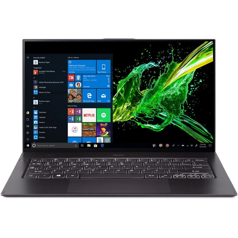 Ноутбук Swift 7 SF714-52T-78V2 Core i7 8500Y/16Gb/SSD512Gb/Intel UHD Graphics 615/14"/IPS/Touch/FHD (1920x1080)/Windows 10 Professional/black/WiFi/BT/Cam/2770mAh NX.H98ER.005 NX.H98ER.005