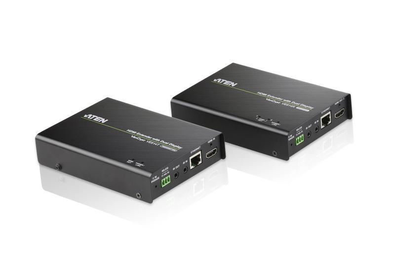 Удлинитель ATEN HDMI+ETHERNET+RS232+IR, 100 м, 1xUTP Cat5e, 2xHDMI+RJ45+RS232+2xIR без шнуров, 2xБ.П.220> 5.3V VE814-AT-G VE814-AT-G