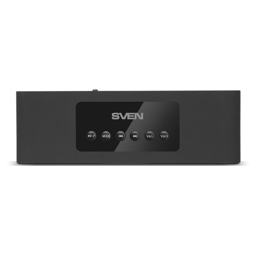 Портативная колонка Sven PS-175, черный, 2.0, мощность 2x5 Вт (RMS), Bluetooth, FM, USB, microSD, LED-дисплей, часы, будильник, встроенный аккумулятор) SV-015886 SV-015886