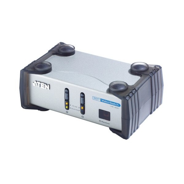 KVM переключатель ATEN DVI+AUDIO, 2> 1 монитор/панель, (1600x1200 60Hz;DDC2B;пульт ДУ) VS261-AT-G VS261-AT-G