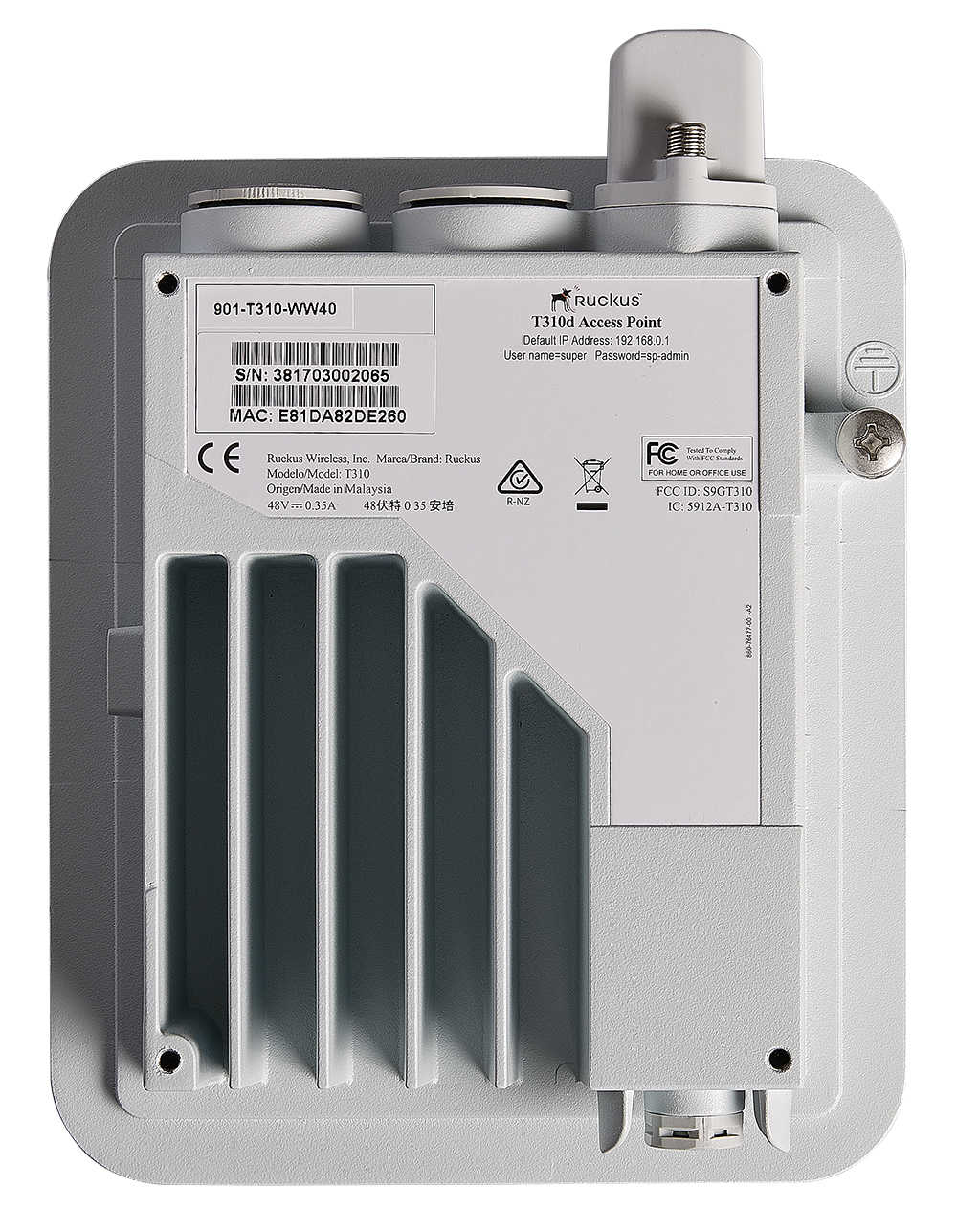 Точка доступа Ruckus T310d, omni, outdoor access point, 802.11ac Wave 2 2x2:2 internal BeamFlex+ 901-T310-WW40 901-T310-WW40