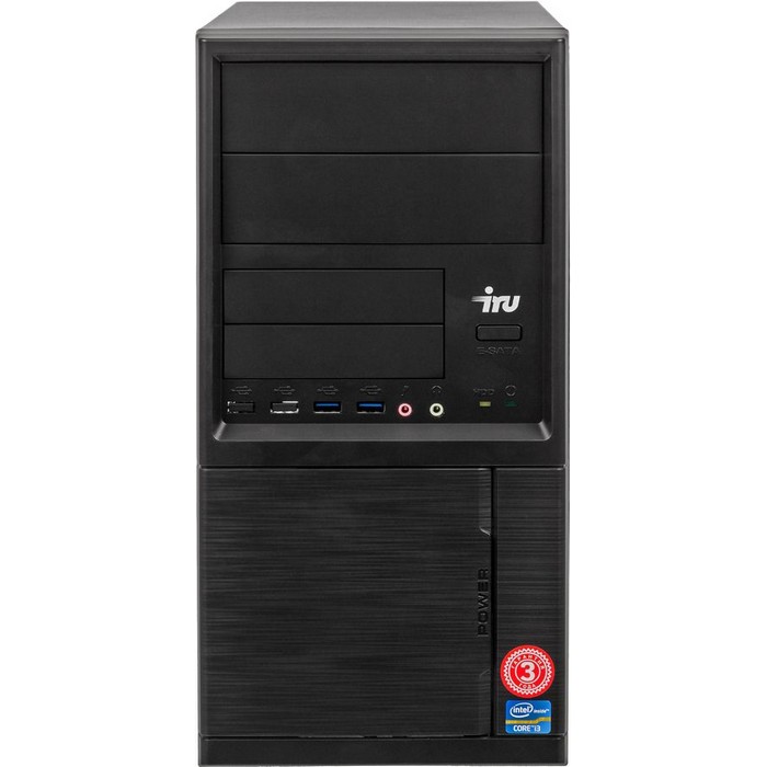 Персональный компьютер iRU Home 120 MT E1 6010 (1.35) 4Gb SSD120Gb R2 Windows 10 Home Single Language 64 GbitEth 400W черный 1488171 1488171