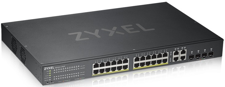 Коммутатор Zyxel GS1920-24HPv2 Hybrid Smart switch PoE+ Nebula Flex, 24xGE PoE+, 4xCombo (SFP/RJ-45), budget PoE 375W, Standalone / cloud management GS192024HPV2-EU0101F GS192024HPV2-EU0101F