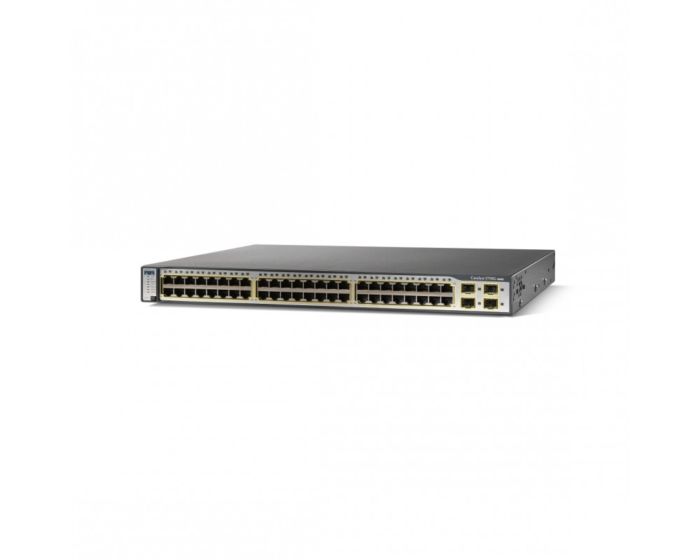 Коммутатор Cisco Catalyst 3750 48 портов 10/100/1000Base-T, 4 порта 1000Base-X(SFP), PoE 802.3af и Cisco Inline Power (prestandard PoE) WS-C3750G-48PS-S/БУ WS-C3750G-48PS-S/БУ