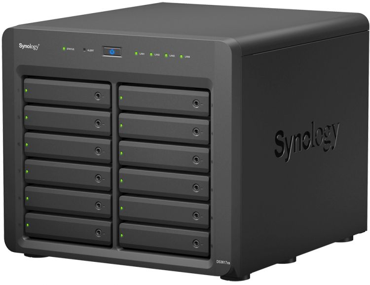 Сетевой RAID-накопитель Synology RAID0,1,10,5,6/up to 12hot plug SATA/2xUSB3.0/4GigEth(2x10Gb opt)/iSCSI/2xIPcam(up to 75) DS3617XS DS3617XS