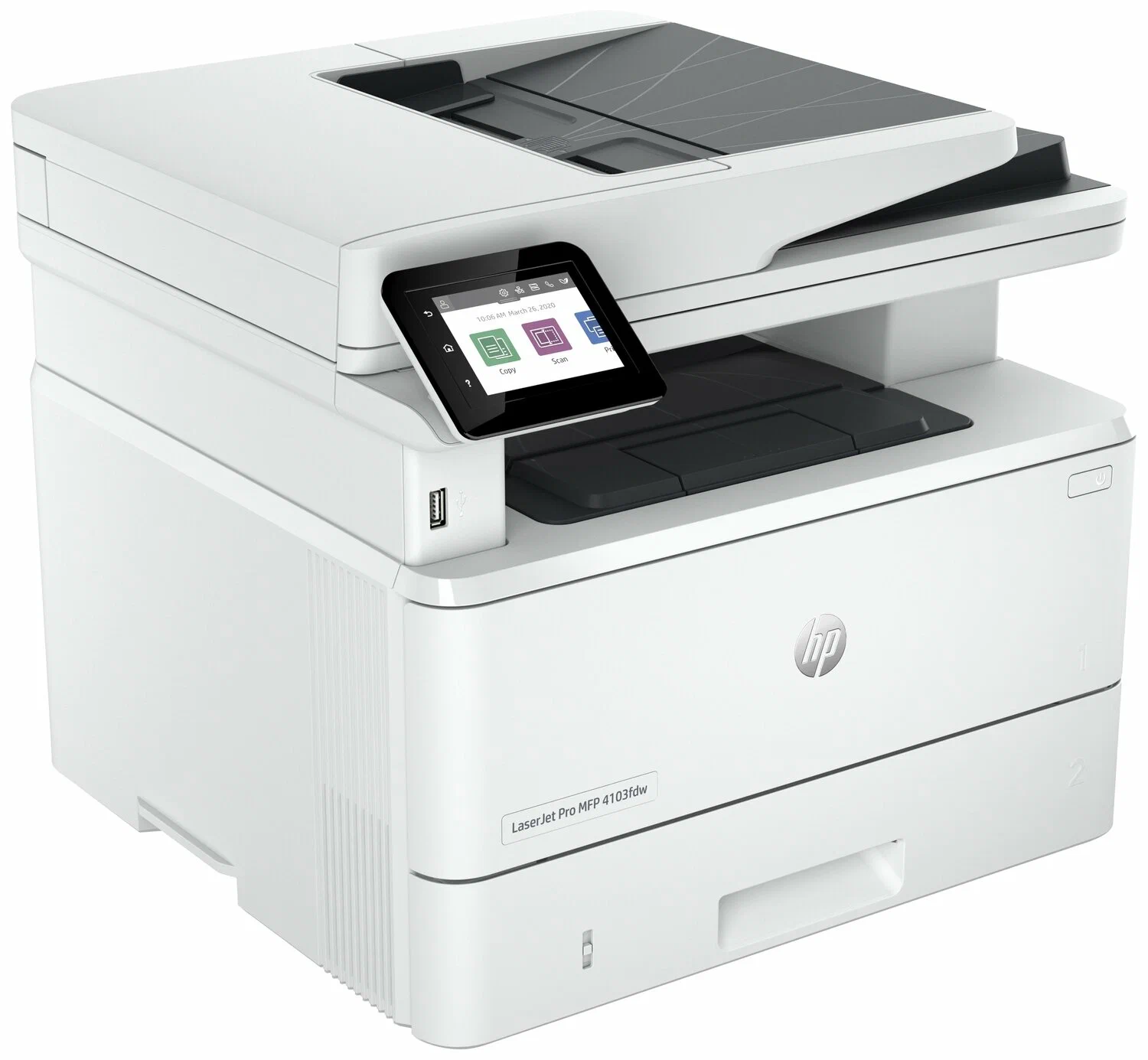 МФУ лазерный HP LaserJet Pro 4103fdw (A4, принтер/сканер/копир/факс, 1200dpi, 40ppm, 512Mb, DADF50, 2Z629A