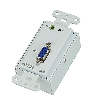 Удлинитель ATEN VGA/SVGA+AUDIO, 150 м., 2xUTP Cat5e, HD-DB15+MINIJACK, F, без шнуров, Б.П.220> 9V VE156-AT-G VE156-AT-G