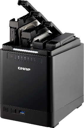 Сетевой RAID-накопитель QNAP 4 отсека для HDD, HDMI-порт. Четырехъядерный Intel Celeron J1900 2,0 ГГц, 2ГБ. TS-453mini-2G TS-453mini-2G