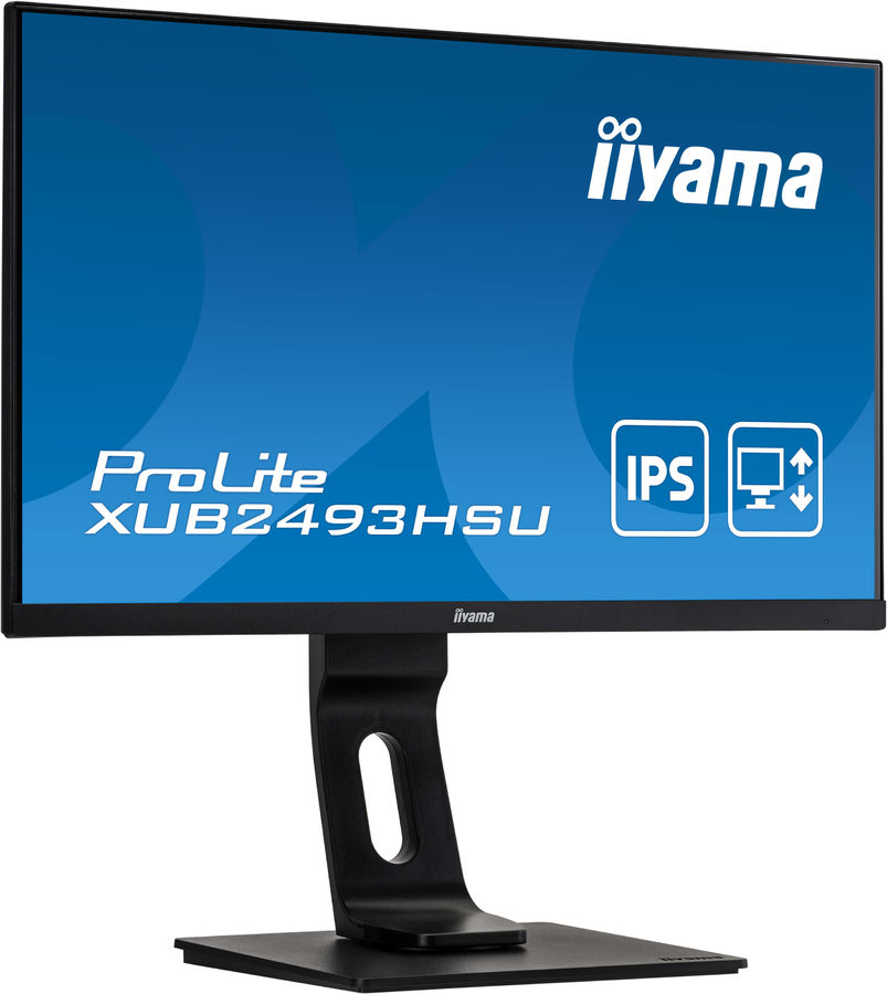 Монитор iiYama 23.8'' LCD [16:9] 1920х1080(FHD) IPS, nonGLARE, 250cd/m2, H178°/V178°, 1000:1, 5M:1, 16.7M, 4ms, VGA, HDMI, DP, USB-Hub, Height adj, Pivot, Tilt, Swivel, Speakers, Audio out, 3Y, Black XUB2493HSU-B1 XUB2493HSU-B1