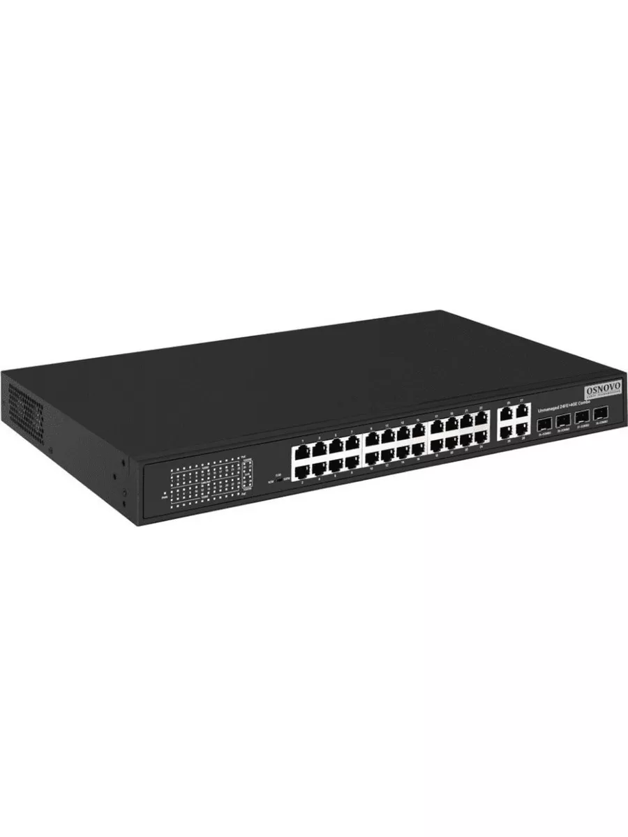 Коммутатор Osnovo 26x100Mb 24PoE+ 400W неуправляемый SW-62422(400W) SW-62422(400W)