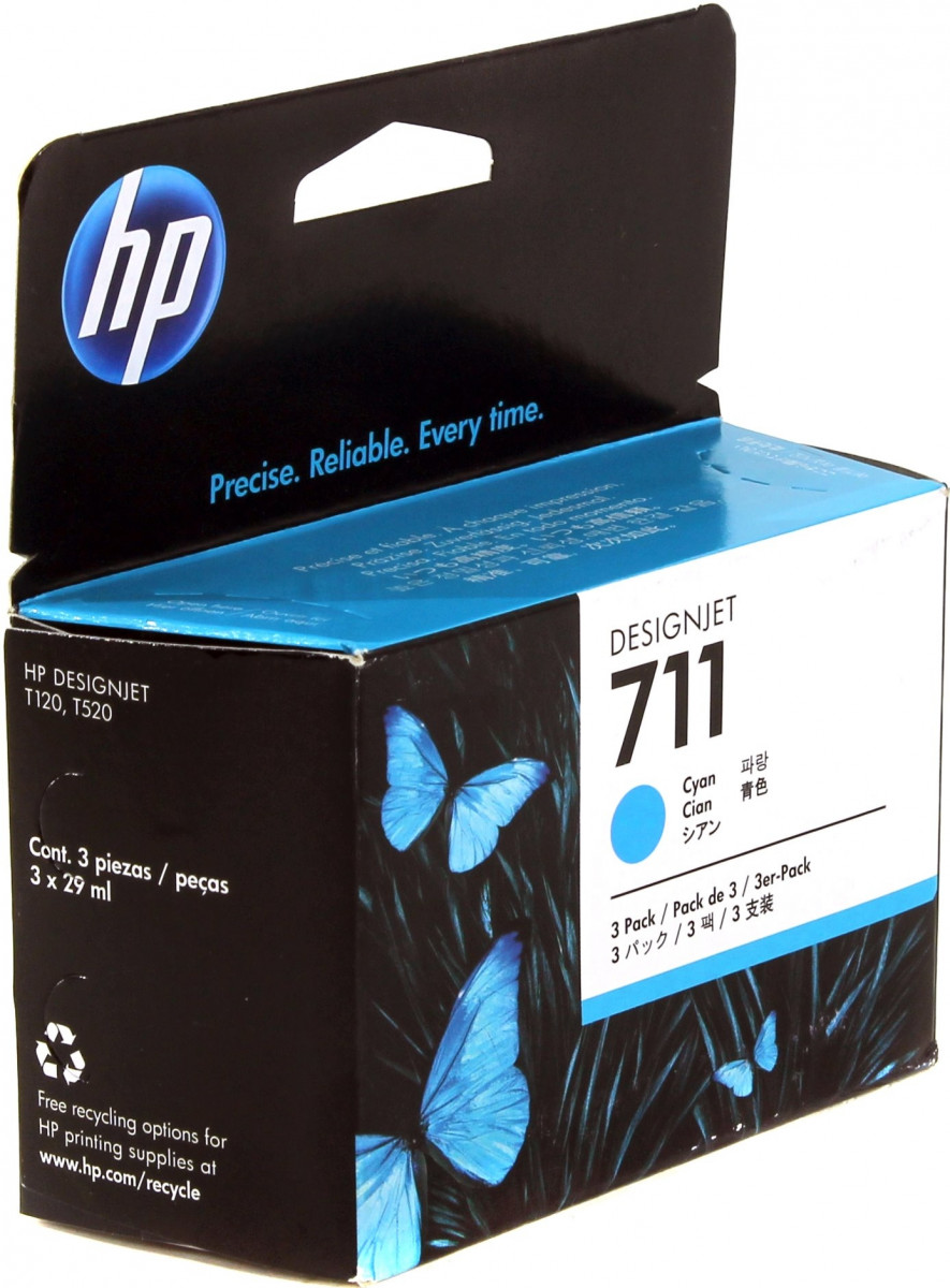 Картридж HP CZ134A  №711 Тройная упаковка,  для принтеров HP Designjet T120.T520,голубой, 3*29м CZ134A