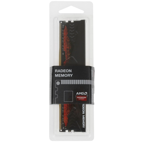 Модуль памяти AMD 8GB Radeon™ DDR4 3200 DIMM R9 Gamers Series Black Gaming Memory Non-ECC, CL16, 1.35V, Heat Shield, RTL R9S48G3206U2S R9S48G3206U2S